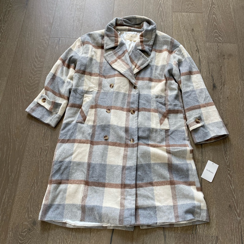 Promesa Plaid Trench Coat